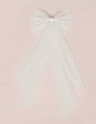Aisle Edit Ivory Pearl embellished bow veil
